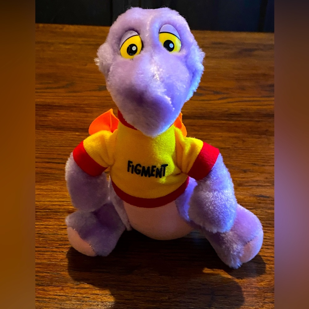 7.5 Inch Disneyland / Walt Disney World / Epcot FIGMENT Purple Dragon Plush Toy